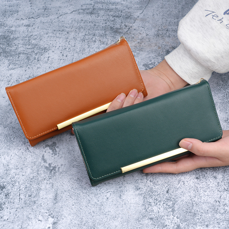 Cross-Border New Product Women's Long Wallet Pu Solid Color Simple Coin Purse Multifunctional Large Capacity Student Bag Women's Wallet Cross-Border New Product Women's Long Wallet Pu Solid Color Simple Coin Purse Multifunctional Large Capacity Student Bag Women's Wallet