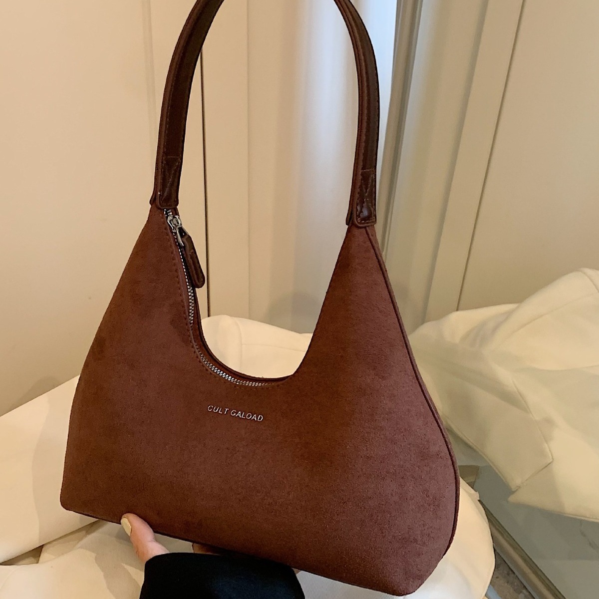Borsa a spalla da donna stile francese elegante retro baguette_voghion.com