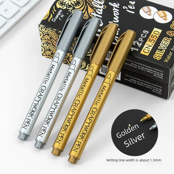 Guangna 550 Metallic Marker Paint Pen Festive Supplies Sign Pen Oil Marker Sign Pen Spot