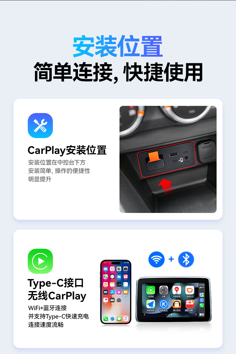 Suitable for Mazda Carplay adapter, carplay, Android auto wired/wireless connection