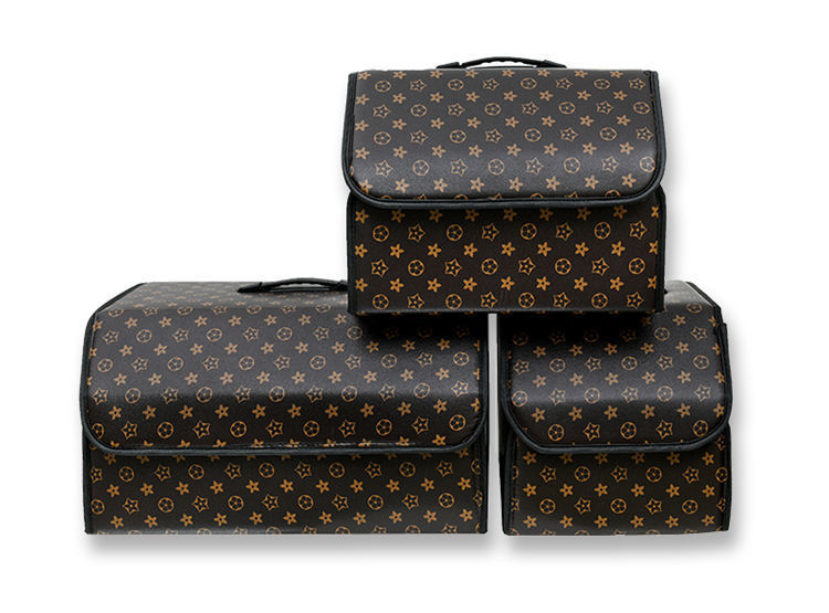 Car trunk storage box storage box leather storage box leather folding car storage box