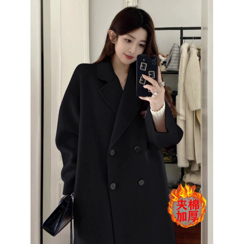 Деми-сезона Woolen Coat с утеплением из пуха для подростков, стиль высокого качества, несколько цветов и размеров