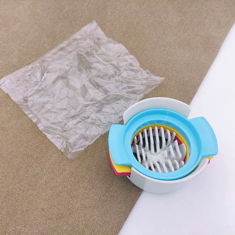 3-in-1 Egg Cutter, Stainless Steel Blades, Compact 11.25 cm Slicer for Eggs, Fruit & Tofu