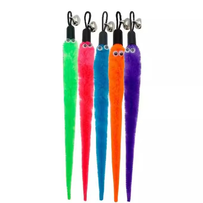 Magia Caterpillar gato boom reemplazo cabeza mascota juguete oruga divertido gato palo reemplazo cabeza magia gusano