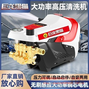 Julong Black Cat Ultra-High Pressure Car Washing Machine Cleaning Machine 220V Household High-Power Fully Automatic Adjustable Pressure Metabo