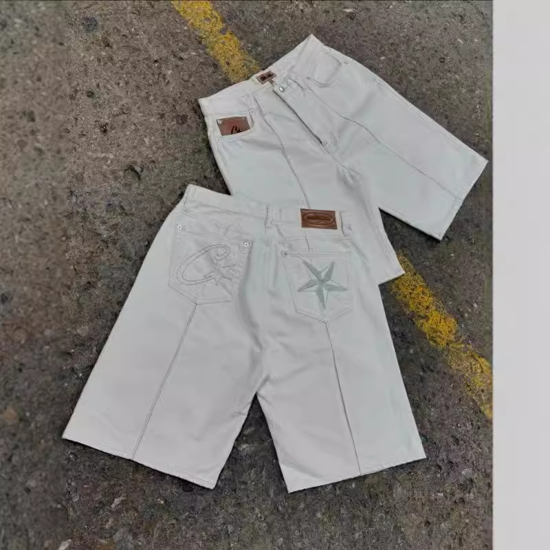 Cross-Border Wholesale Alcatraz Jeans New Star Embroidery American High Street Retro Distressed Casual Trousers Trendy