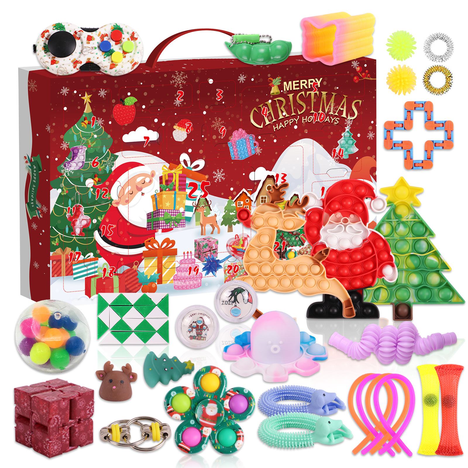 Descompresión descompresión Navidad caja ciega 24 días cuenta regresiva el próximo día regalo de Navidad desratización pionero caja de regalo traje