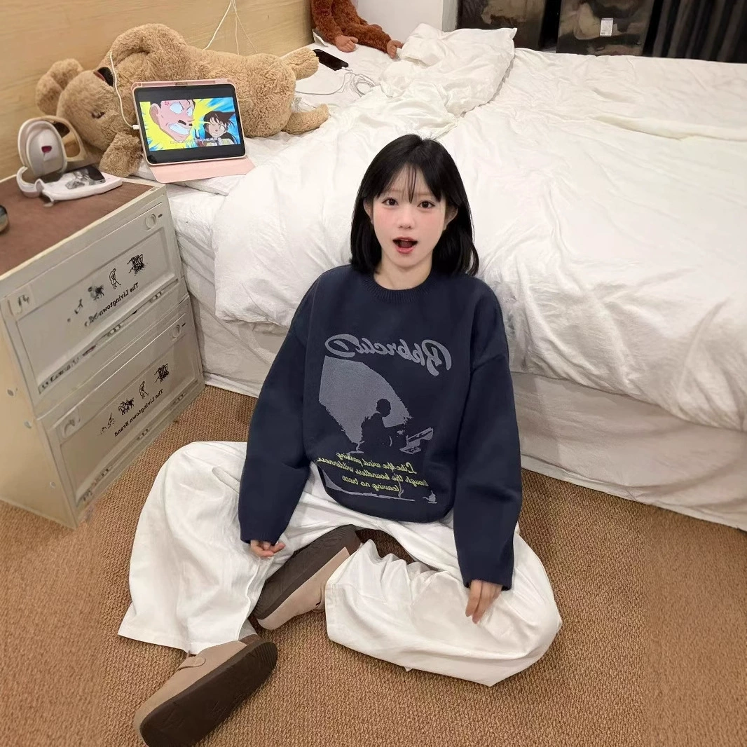 Продвинуто чувство носить нежный ветер молоко fufu мягкий клейкий большой размер свободный осенью и зимой