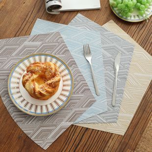 Rhombus pattern heat-resistant oil-proof stain-proof easy to clean pvc hotel Western restaurant Nordic style placemat table mat placemat bowl mat