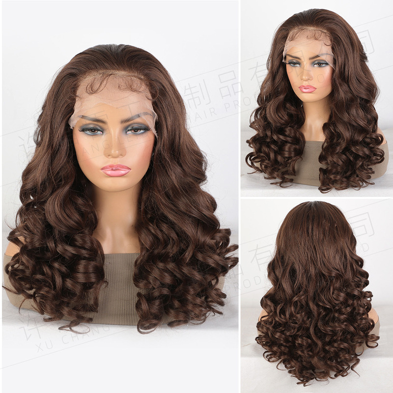European and American wigs 13*6 front lace Latisha synthetic fiber wig Jerry curl Lace future wigs