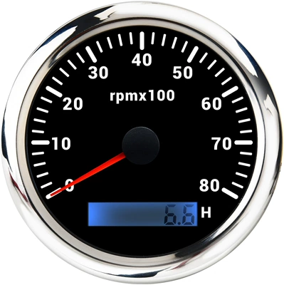 automobile instrument — backlight - 8000rpm-silver-edge-black-base