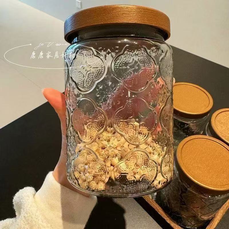 玻璃储物罐零食罐坚果茶罐密封罐大容量储物罐食品级饼干收纳|undefined
