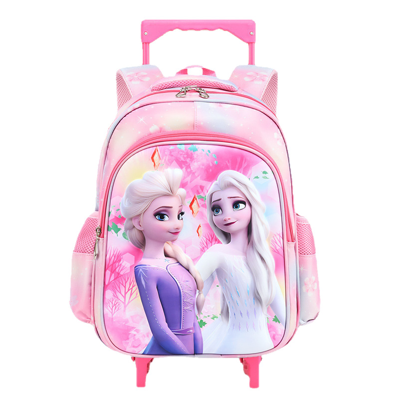 Mochila Escolar con Ruedas Infantil 3D 14 Pulgadas de Nailon Impermeable y Ligera para Escuela