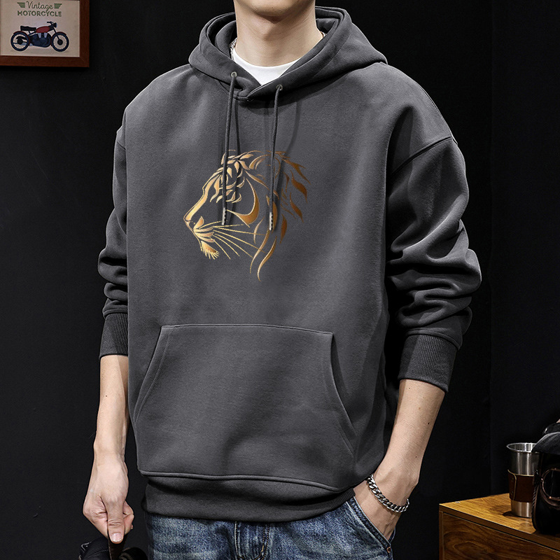 Suéter con capuz gris oscuro Regular - 2558