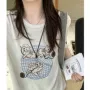 印花短袖宽松圆领上衣