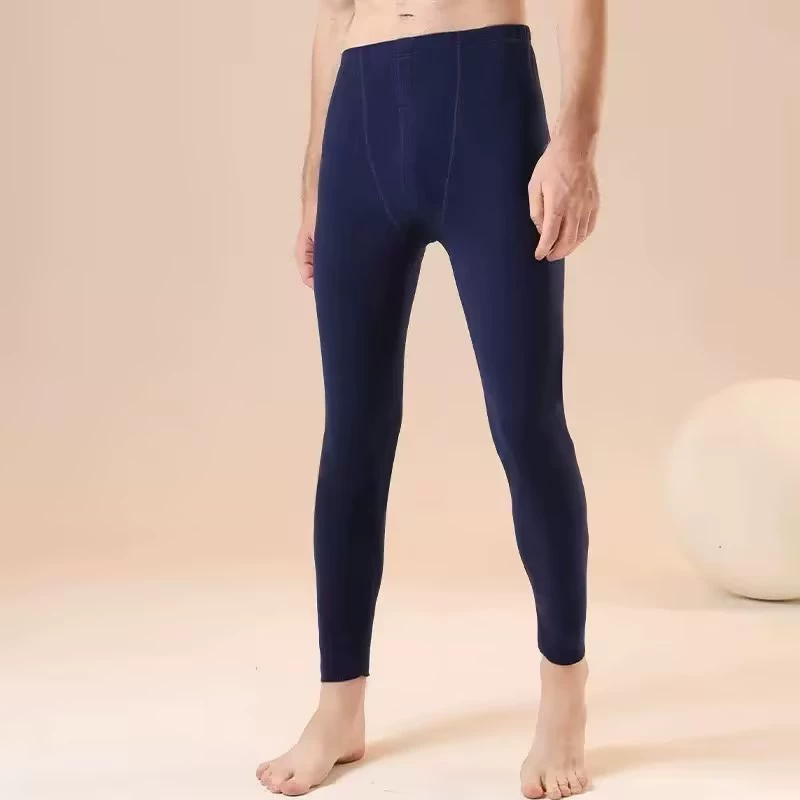 【Xin Xuan】Теплые бесшовные термобрюки для мужчин, средней посадки, облегающие, высокоэластичные, приталенные, с начесом