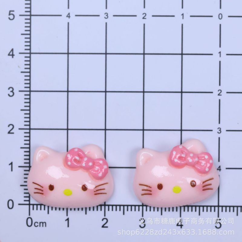 红粉可爱猫猫头苹果猫树脂配件diy洞洞鞋发夹发饰手机壳钥匙链批|undefined