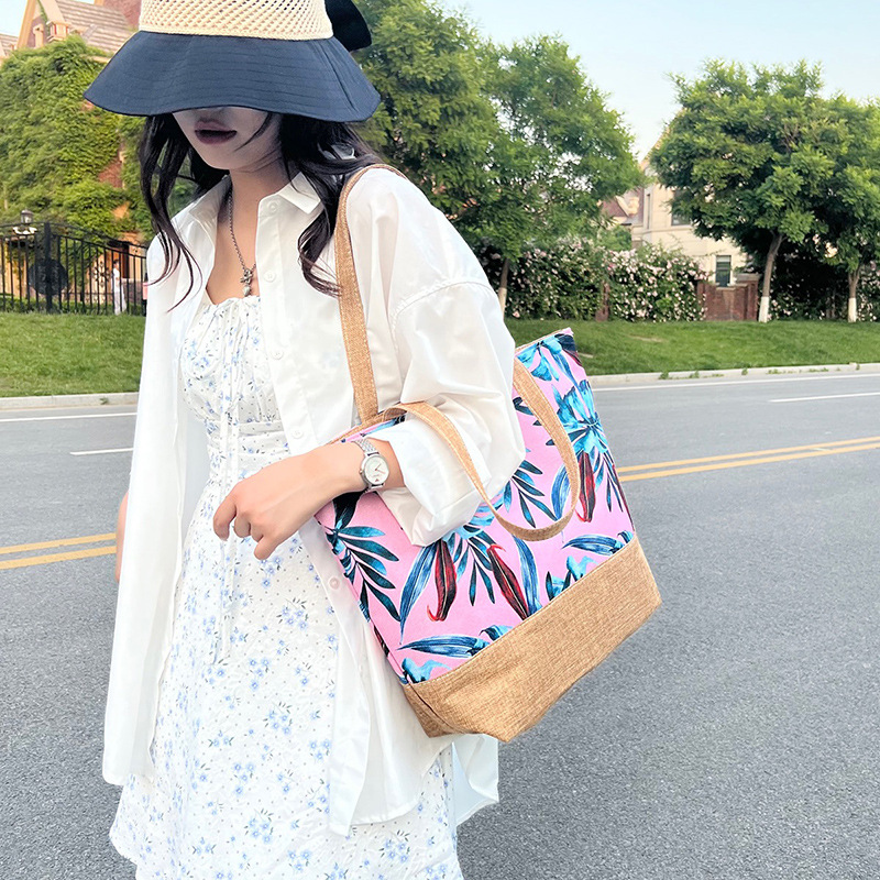 Transfronterizo nuevo bolso de gran capacidad de las mujeres de la moda impresa hombro bolsa de compras Portátil Bolsa de compras puesto al por mayor