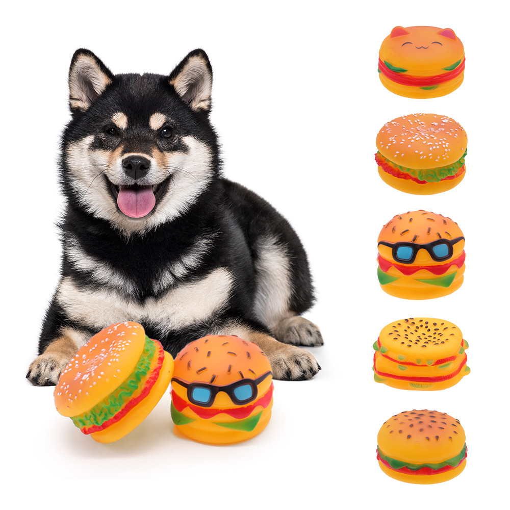 Juguetes de sonido para mascotas, hamburguesas de simulación, juguetes para perros, juguetes para perros, resistentes al sonido, resistentes a morder, suministros para aliviar el aburrimiento