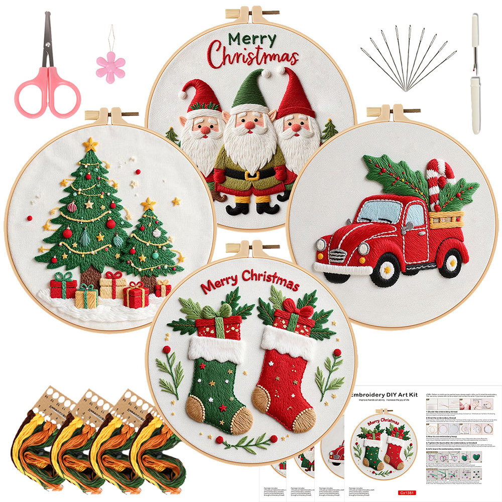 Nuevos productos originales bordados DIY materiales hechos a mano paquetes Feliz regalo de Navidad Amazon venta caliente transfronteriza Inglés