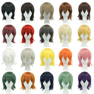 Mao Niang Fake Hair Reverse Curled Universal Hair Wig Cos Short Hair Student Hair Colorfulful Universal Hair Cosplay Anime Wig