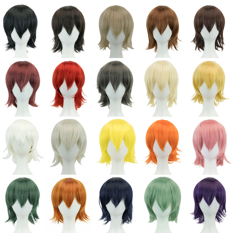 Mao Niang Fake Hair Reverse Curled Universal Hair Wig Cos Short Hair Student Hair Colorfulful Universal Hair Cosplay Anime Wig
