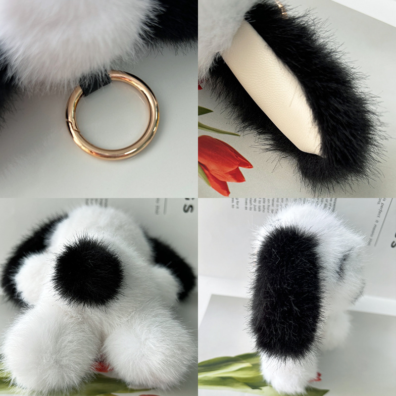 Imitación de piel de visón perro neto de red llavero cachorro muñeca bolso accesorios souvenirs muñeca muñeca lindo colgante