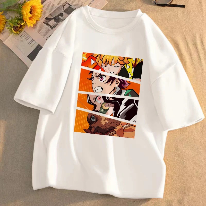 Demon Slayer Anime T-Shirt Kimetsu No Yaiba Unisex Graphic T-Shirt…