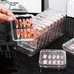 8.5*8.5穿戴甲收纳盒高透覆膜圆角密封盒亚克力甲片用收纳盒批发