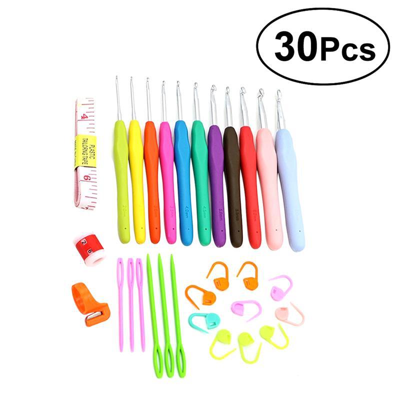 30pcs Crochet Hooks Kit Yarn Knitting Ne