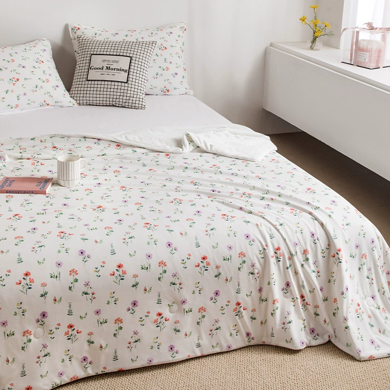 Летнее одеяло категории А для матери и ребенка, прохладное двойное одеяло из ледяного шелка с кондиционером, летнее одеяло с защитой от ударов, которое можно стирать в машине.