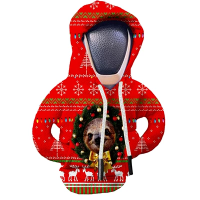 gear shift cover hoodie, protects: Sürətlər qutusu və əl tormozu başlıqları - red-christmas-a