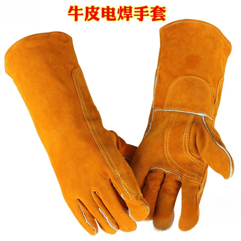 佳护牛皮电焊手套焊接加厚耐高温隔热防烫园艺防刺扎户外长款之满