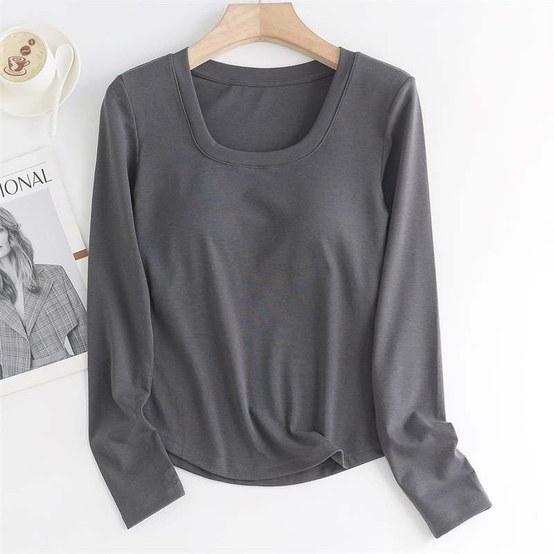 Lyocell Cool-Touch Smooth Slim-Fit Long-Sleeve T-Shirt for Women, Summer Style with Built-In Chest Pads, No Need to Wear a Bra, Base Layer Top Lyocell Cool-Touch Smooth Slim-Fit Long-Sleeve T-Shirt for Women, Summer Style with Built-In Chest Pads, No Need to Wear a Bra, Base Layer Top