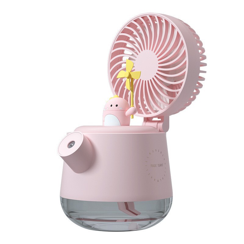 萌えペットケトル加湿ファンデスクトップUSB充電雰囲気夜灯香薫加湿噴霧ファン|undefined