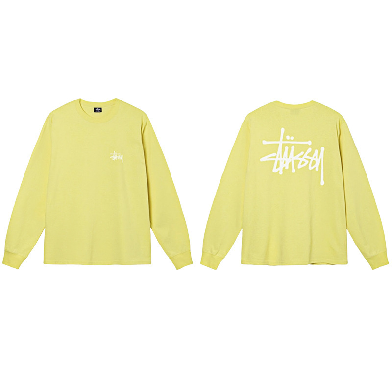 国境を越えた貿易卸売 ステューシー プリント長袖 Tシャツ トレンド ブランド ステューシー カジュアル ルーズ ボトリング シャツ 男女兼用 ius|undefined