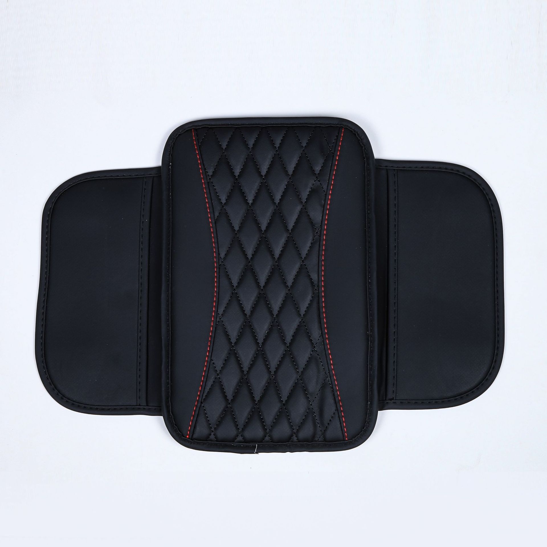 Cross-Border Manufacturer Leather Car Center Armrest Box Mat, Two-Color Simple Anti-Dirt Wear-Resistant Protective Mat with Side Storage Pockets