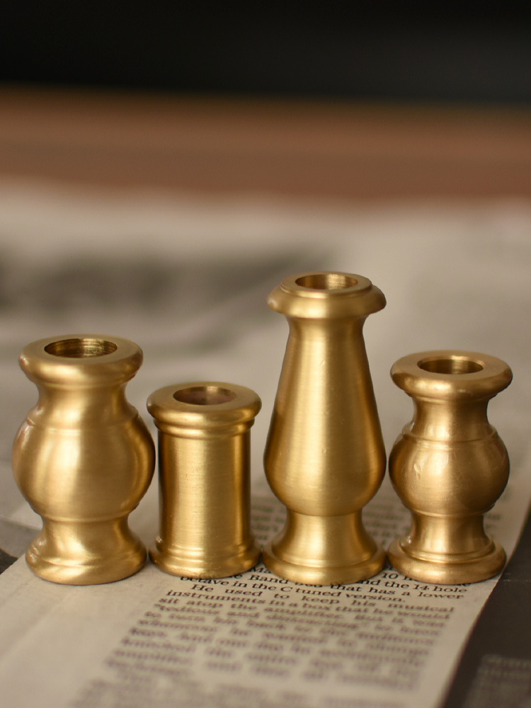 台灯落地灯中孔无牙黄装饰件工字喇叭圆柱几何全杆灯饰配件