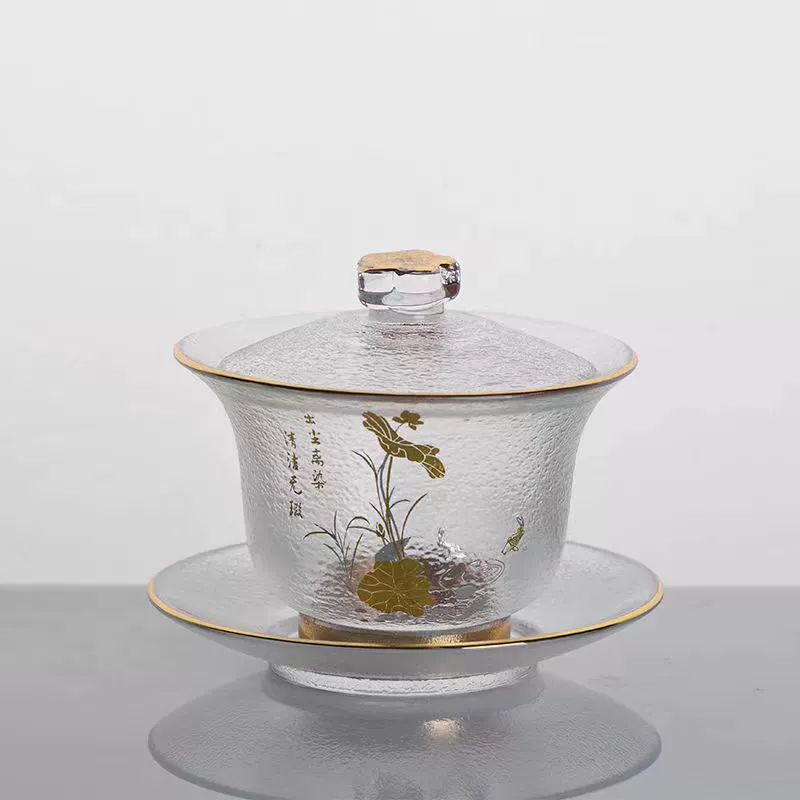 Japanese with a forged pattern glass set, tea cup