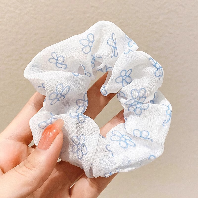 法式文艺~复古甜美方巾大肠发圈女高级感超大号马尾头绳发 饰头饰|undefined