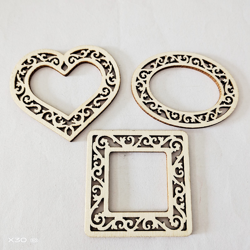 Special sale European and American hot-selling wooden hollow peach heart love hollow oval hollow square handmade photo frame painted pendant Special sale European and American hot-selling wooden hollow peach heart love hollow oval hollow square handmade photo frame painted pendant