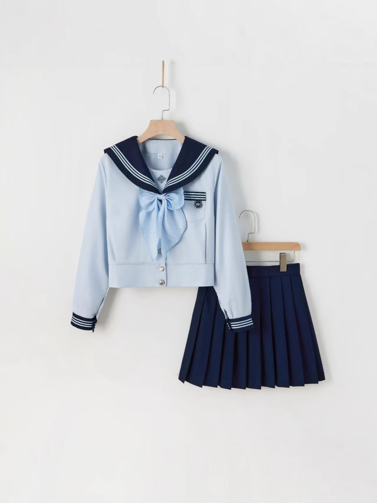 Autumn genuine brace, student pleated skirt, set