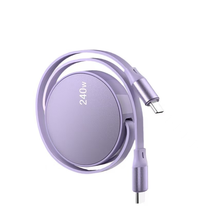 CtoC240W/PD 急速充電 typeC ダブルヘッド格納式データ充電ケーブルは、ラップトップ、携帯電話、Apple に適しています。