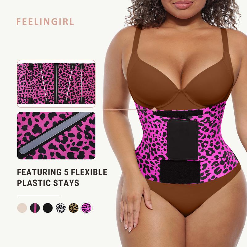 El nuevo modelo transfronterizo de estampado de leopardo rosa cierra la cintura y cierra el cinturón abdominal. la elasticidad deportiva aprieta el cinturón abdominal de la mujer.