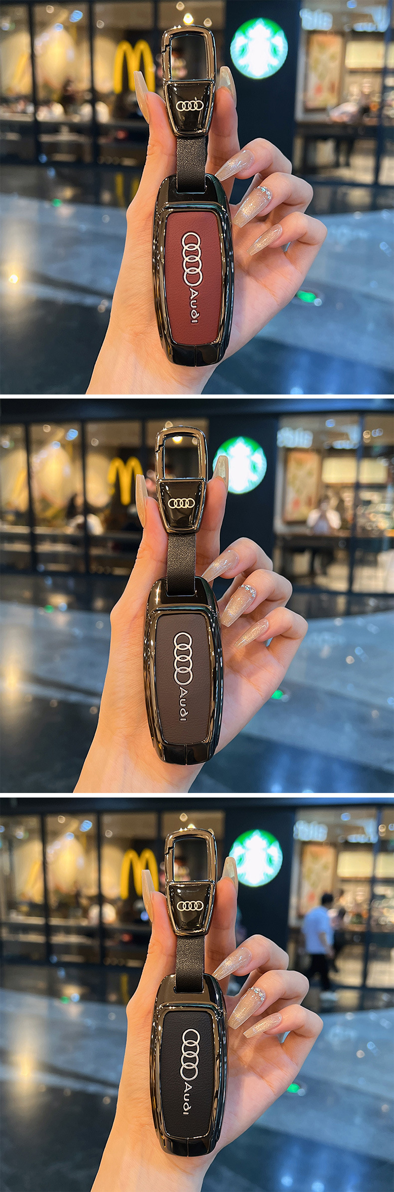 Suitable for Audi A6L Key Cover Q7 A4L Q4Etron New A3L Car Q3Q5 Bag Q2 Buckle Q6 Shell A7L Male A5L
