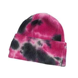 Factory Direct Supply of Customized Various New Fashionable Warm Spray-Dyed Segment-Dyed Core-Spun Yarn Knitted Hats Tie-Dyed Winter Hats