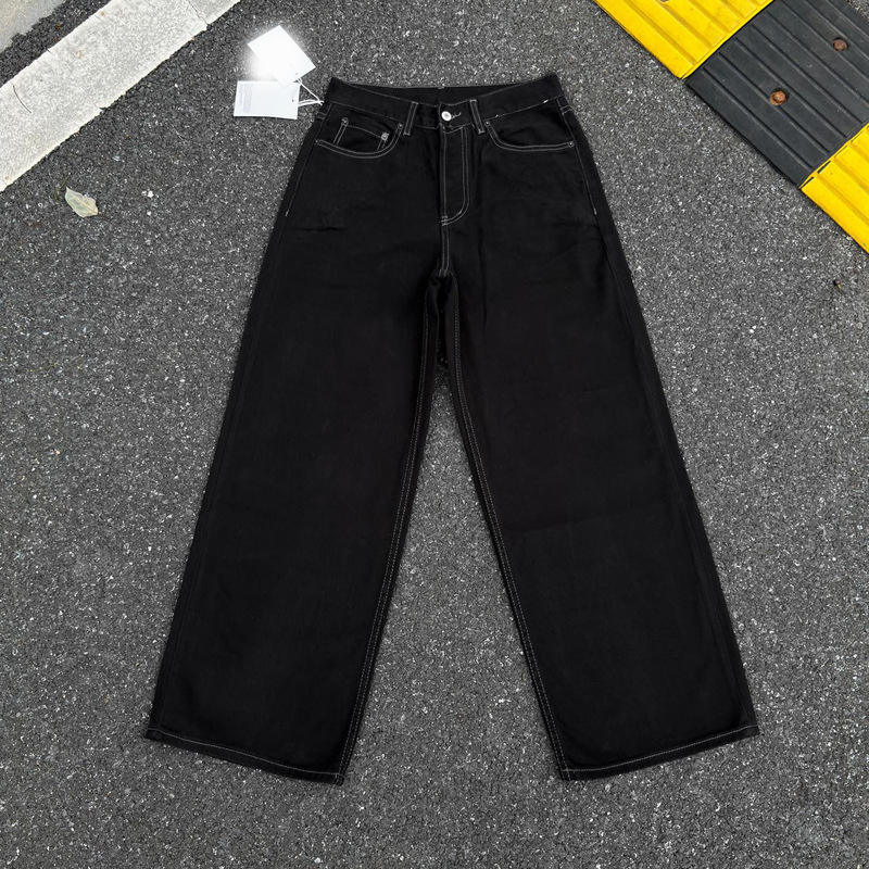 Ac25Ss 1981m Pure Black Jeans, Same Style for Men and Women Ac25Ss 1981m Pure Black Jeans, Same Style for Men and Women