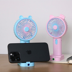 New cartoon handheld portable USB charging mini electric fan handheld with pencil sharpener base stand