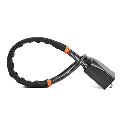 Hot-Selling Cross-Border Export Car Steering Wheel Lock, Seat Belt Buckle Lock, Steel Cable, Wire Rope, Wheel Lock, Anti-Theft Lock (Car lock) - black-with-3-keys