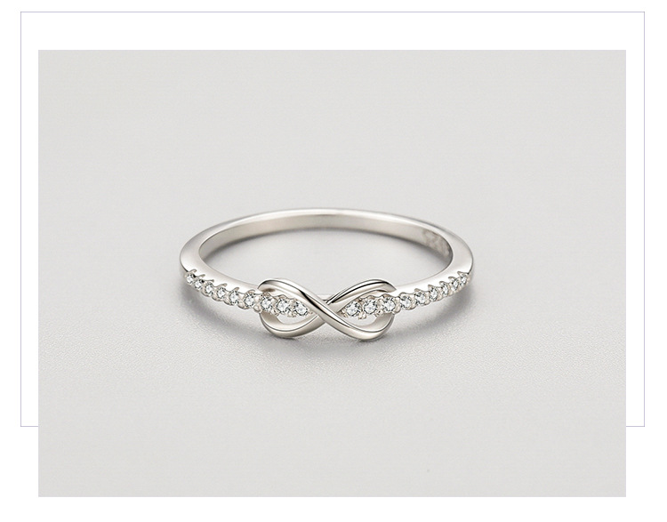 1g Weight Zircon Inlay Material Rings Classification 5, 7, 9 Ring Size 1 Piece Quantity Banquet, Daily, Date Occasion 925 Sterling Silver Material Infinity Pattern Women's Gender Inlay Design IG Style Style 925 Sterling Silver Zircon Infinity Rings